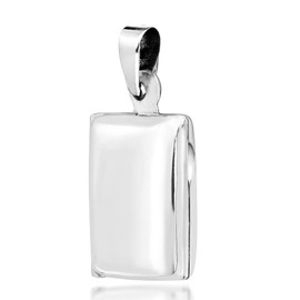 AeraVida .925 Sterling Silver Simple and Chic Rectangular Shaped Locket Pendant for Precious Keepsake and Engravable| Minimalist Valentine’s Day Gift for Women | Fashionable Silver Jewelry for Women | Perfect for Accessories and Gifts