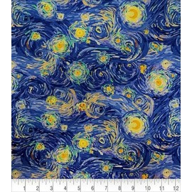 100% Cotton Fabric by The Yard for Sewing, Quilting, DIY Crafts - 43 Inches Wide (No. 41 - Starry Night)
