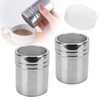 2Pcs Stainless Steel Flour, Sugar, and Salt Shakers – 7oz