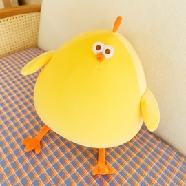NatureMan Funny Fat Chicken Plush Cushion, 38 cm Super Soft Simulation Mother Hen Doll, Yellow Chicken Stuffed Animal Plush Toy for Boys Girls Festival Gifts
