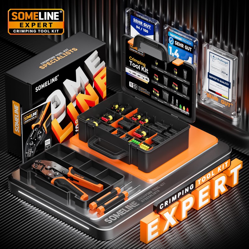 SOMELINE Waterproof Automotive Connector Crimping Tool Kit, 1/2/3/4/5 Pin Waterproof