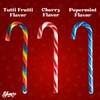 Christmas Candy Canes Tutti Frutti, Blue/White Peppermint, Red and White