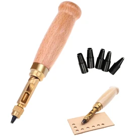 YFFSFDC Belt Hole Punching Leather Craft Belt Hole Punching Leather Hole Screw 0.06 inch (1.5/2/2.5/3/3.5/4 mm) Hammer No Need to Feel Hammer, Drilling Tools, Hand Made Tools, DIY Leather Tool