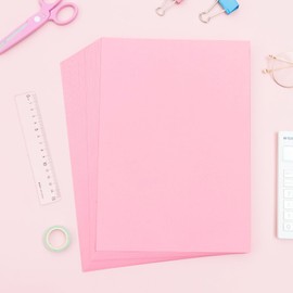 M&G 100 Sheets Pink Copy Printing Paper, 8.3 X 11.7 inch Colored Printer Papers, Pink Construction Paper for Card Making Scrapbooking School Office Party DIY Craft