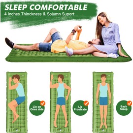 HiiPeak Sleeping Pad for Camping- Ultralight Inflatable Sleeping Mat with Built-in Foot Pump, Upgraded Durable Compact Camping Air Mattress for Tent, Backpacking, Hiking