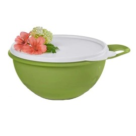 Tupperware Thatsa Bowl Mini Green 6 Cup Mixing Container Basil White Seal Lid