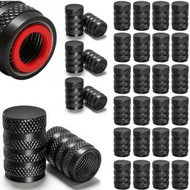 32PCS Tapones para Llantas con Anillo de Sellado, Tapones Valvulas, Cubre Valvulas, Valve Stem Caps, Compatibles con Llantas de Carro, Camioneta, Motocicleta, BMX y Bicicletas