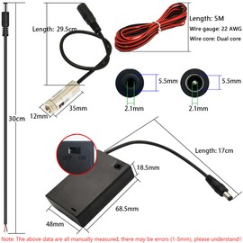 CTRICALVER Laser Module Adjustable Focal Kit, 650nm Industrial Laser Module Diode 3-5V 2.1mm DC Plug +Power Supply kit (Light Source Shape: Red line)