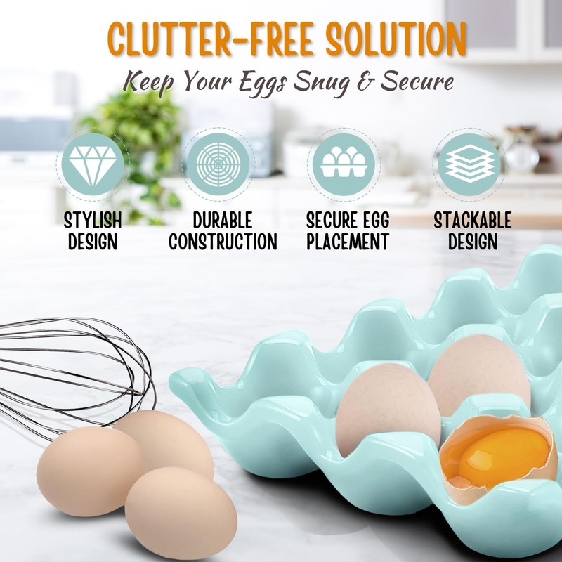 Flexzion Ceramic 12 + 6 Cups Egg Tray - 18