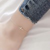 Cross Anklets for Women Men 925 Sterling Silver White Gold