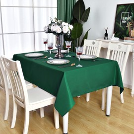 KAIPHO - Mantel rectangular verde, impermeable, resistente a las manchas, sin arrugas, poliéster de 210GSM, limpiable, para fiestas, banquetes, interiores y exteriores, rectangular/oblongo, 54 x 78