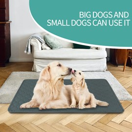 EASTLION Washable Dog Mat,Non-Slip Reusable Puppy Pads for Dogs,Super Absorbent Waterproof Dog Mat Pee Pads for Dogs for Indoor Outdoor Car Travel for Dogs,Cats(2 PCS 39.3x27.5 inch) L-Grey