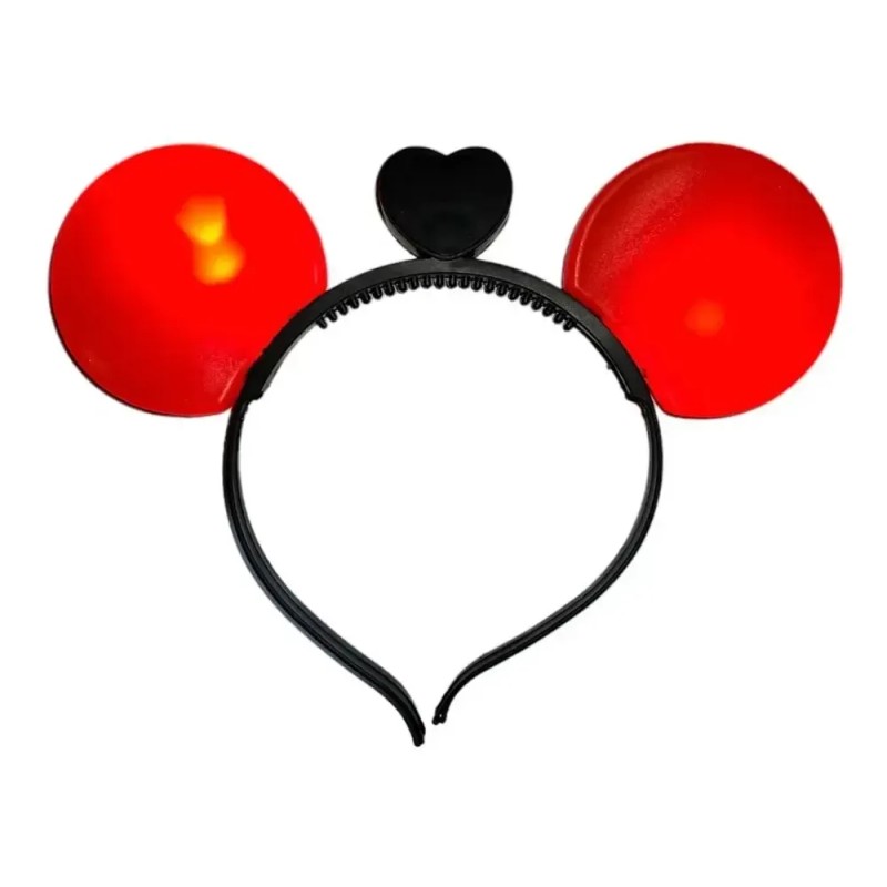 15 Diadema Orejas Mickey Luz Led Luminosa Fiesta Batucada