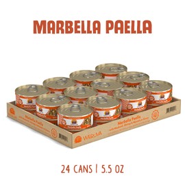 Weruva Classic Cat Food, Marbella Paella with Mackerel, Shrimp, & Mussels in Gravy, 5.5oz Can (Pack of 24)