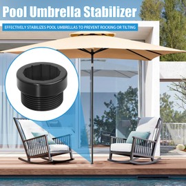 Houoto Umbrella Pole Stabilizer - Umbrella Pole Stabilizer Adapter for Pool Umbrella, Deck Umbrella, Patio Umbrella - 4 Pack (Black)