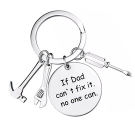 If Dad Can't Fix It, No One Can Fathers Day Keychain, Dad Keychain From Daughter, Son, Father's Day Gifts From Wife, Best Dad Ever Presents For Valentine, Christmas, Birthday Gift For Dad From Kids