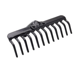 KADAX Garden Rake without Handle, Metal Garden Rake, Lawn Rake for Garden Care, Robust Lawn Rake, Rake for Raking, Rake for Lawn, Garden Tool (Rectangular 12 Prongs)