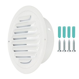 PATIKIL 6 Inch Round Air Vents, 1 Pcs Outlet Vents Cover Bulk Cover 304 Stainless Steel Louver Grille Cover Ducting Air Ventilation Wall Vent Cover for Ceiling Mount Bathroom Vent, White