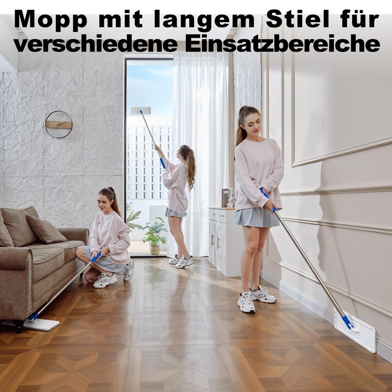 BEJOMOP Mop and Bucket Set, 60" Long Handle Mops for