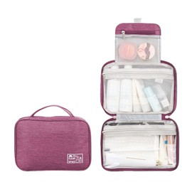 Travel Toiletries Travel Water Resistant Container Toilet Bag Size Hook Bag Organiser Full Cosmetics for Accessories with Hanging Makeup Shampoo Cosmetic Bag (Purple, One Size)