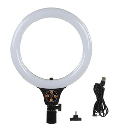 Ring Light 26cm DIA High Brightness Timing LED Selfie Ring Lamp Adjustable for Home Camera
