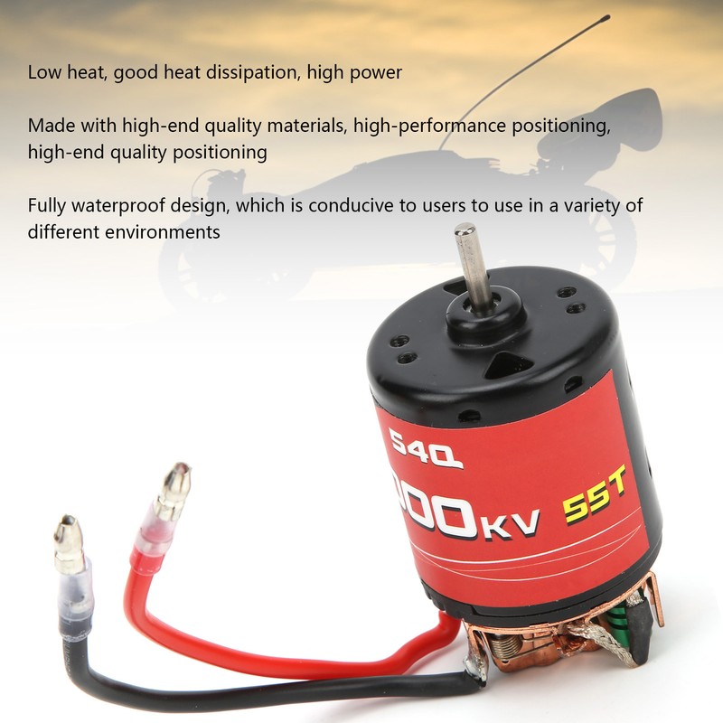 BAGGEE 540 Waterproof Brushed Motor 55T 8000KV for 1/10 RC
