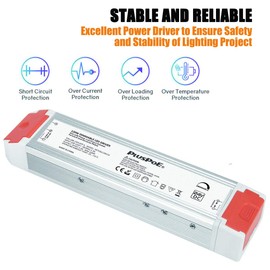 PLUSPOE 24V 120W Dimmable Led Driver, 110V AC to 24V DC Low Voltage Power Supply Dimming Transformer for 24V LED Strip Lights,Compatible with Lutron, Leviton and Other Wall Dimmer