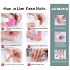 Cubahop 24 Pieces Short Square Silver Gradient Glitter False Nails