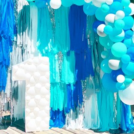 PartyWoo Crepe Paper Streamers 4 Rolls 328ft, Pack of Turquoise Crepe Paper for Party Decorations, Wedding Decorations, Birthday Decorations, Baby Shower Decorations (1.8 Inch x 82 Ft/Roll)