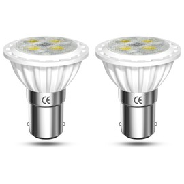 Aluxcia ALR12 BA15D LED Elevator Light - 12V BA15D Frosted Bulb 30W Halogen Replacement Flood Light for RV, Camper, Trailer, Motorhome, Boat Lighting, Warm White 3000K, 2-Pack