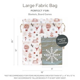 Gather & Knot Drawstring Christmas Gift Bags | Boho Toy | Premium Canvas | Reusable Fabric Gift Wrap for Holidays | Large