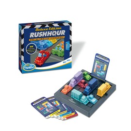 ThinkFun 76440 - Rush Hour - The well-known traffic jam game in the deluxe edition with vehicles in metal look, logic game for adults and children from 8 years
