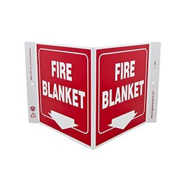 ZING 2554 Eco Safety V Sign, Fire Blanket, 7Hx12Wx5D, Recycled Plastic