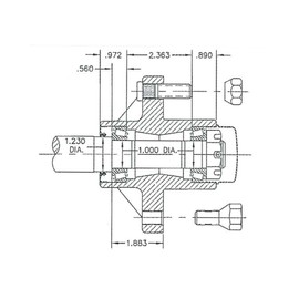 Trailer Hub Kit (BT-100-04-A) 4 Bolt on 4 Inch Circle - 1 inch I.D. Bearings