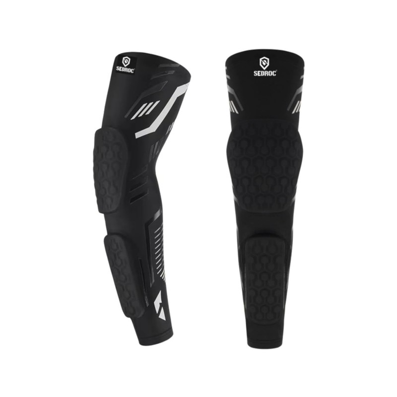 Sedroc Elbow Pads, Padded Arm Forearm Sleeves (Black Pair, X-Large)
