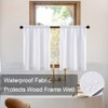 XTMYI Cafe Curtains 36 Inch Length,White 80% Blackout Waterproof Black