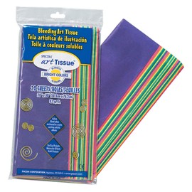 Spectra® Deluxe Bleeding Art Tissue, 10 Color Bright Assortment, 20" x 30", 20 Sheets Per Pack, 6 Packs