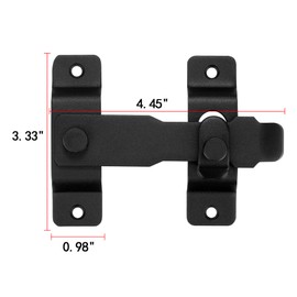 INIRET 2 Packs Barn Door Latches，4.33”x 3.23” Matte Black Stainless Steel barn gate flip Door Latch Bi-fold Door Lock,Sliding Door Antique Lock Gate Latches Wine Cabinet Closet Door Latches