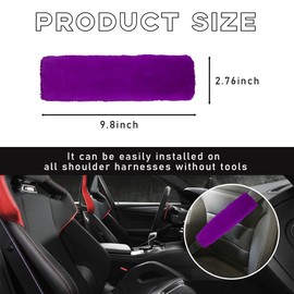 povtii 2PCS Car Seat Belt Cover Pad, Soft Auto Seatbelt Protector for a More Comfortable Driving, Fluffy Plush Seatbelt Shoulder Pad for All Vehicles and Backpack, Car Accessories (Purple)