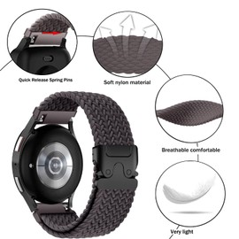 Issinlky 18 mm, 20 mm, 22 mm, nylon braided bracelet, quick release replacement elastic bracelet for women and men, 22 mm