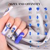 2680Pcs Royal Blue Glass Nail Rhinestones 120Pcs Multi Shapes Flatback