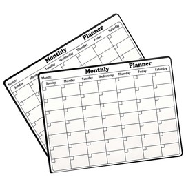 Magnetic Fridge Calendar Whiteboard, 2 Pieces Monthly Planner Wipe Clean, Magnetic Memo Board, Magnetic Board for Fridge, for Family Food Planner, Household Planner, Cleaning Planner, 28 × 11 cm,