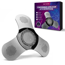 Skywin Bluetooth Conference Speaker with Microphone, Portable Wireless Speaker for Office Desk, Computer, and Laptop, Bluetooth Microphone for Conference Room, Home Office, and PC, Smart Speakerphone