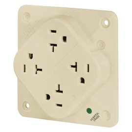 Bryant Electric 21254HR 21254HI Four-in-One Receptacle, FourPlex, QuadPlex, Ivory