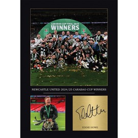 Newcastle Carabao Cup 2025 Gift Signed A4 Print Display Unframed Newcatsle United Gifts Digitally Reproduced Signature Newcastle Gifts For Boys Eddie Howe