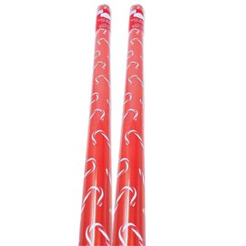 Ja'cor Candy Canes Christmas Wrapping Paper 60 Sq Ft, 2 Roll - Holiday All Occasion Wedding Xmas Birthday Kids Party Red & White Gift Wrap