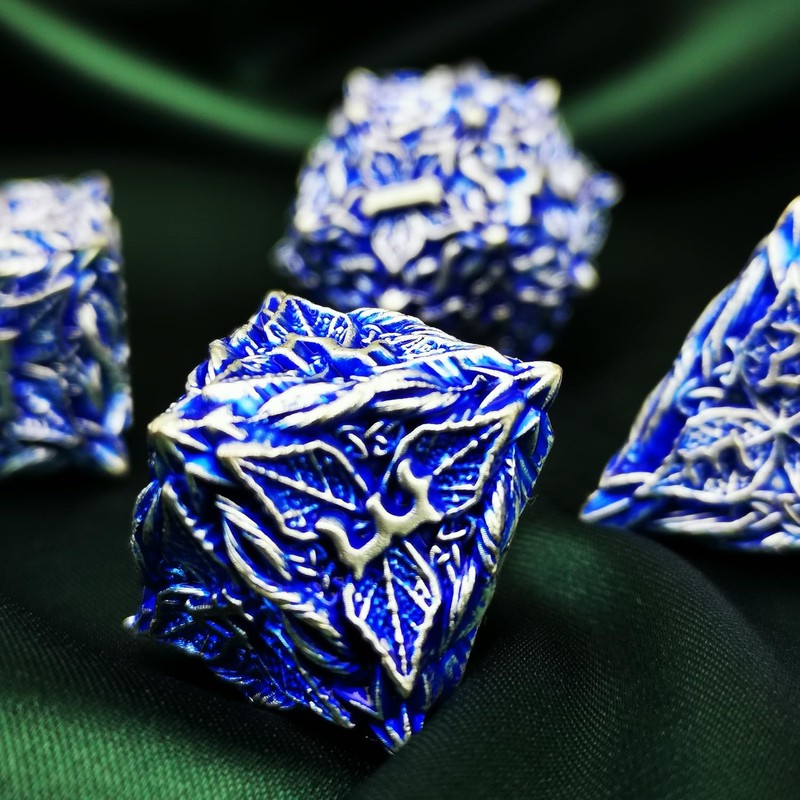 MJDICEOK DND Metal Dice Vine Leaf Set - 7 Role