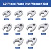 DAKCOS 10 pieces Crows Foot Wrench Set, Crowfoot Flare Nut