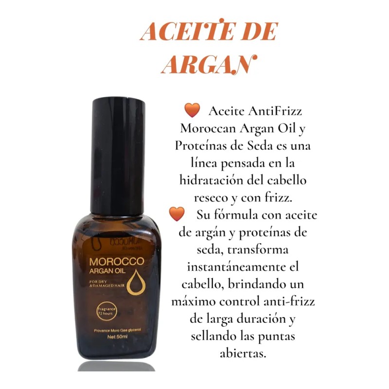 Kit 3 Aceites Para Cabello De Argán Morocco Argan Oil