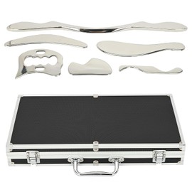 Gua Sha Scraping Massage Tool Set, 6-Piece Muscle Scraper IASTM Tool Set Stainless Steel Myofascial Release Tool Deep Tissue Massage Tool Set for Reduce Arms, Legs, Back, Shoulder Muscle Pain